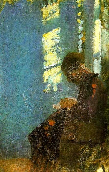 interiorior med syennde kvinde, ca, Anna Ancher